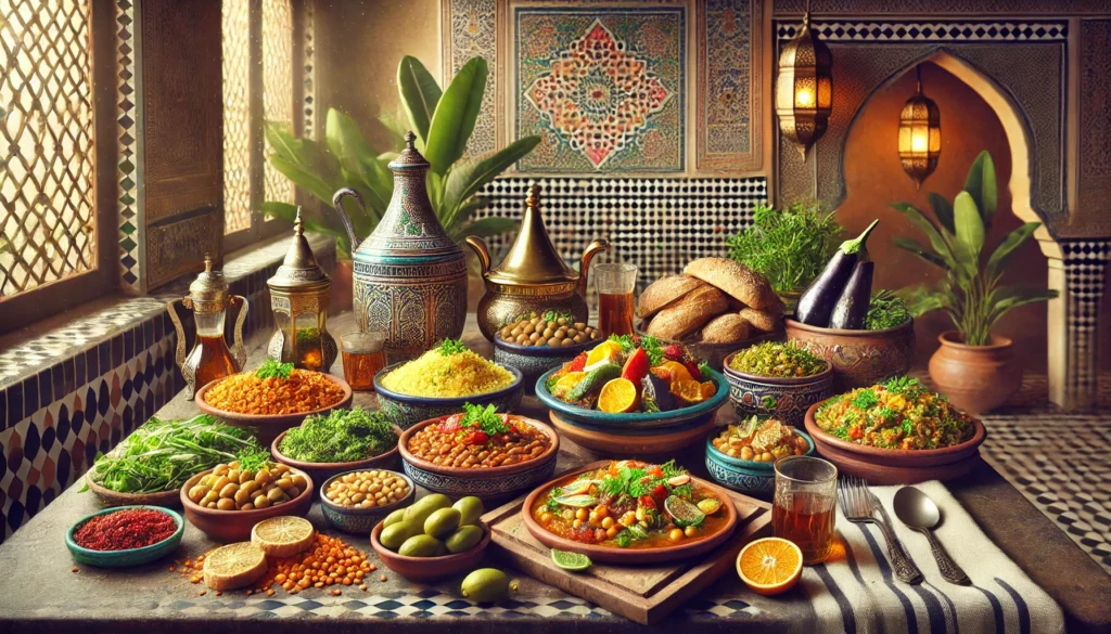 Authentic Moroccan Vegetarian Feast – Traditional Plant-Based Moroccan Dishes & Cuisine"