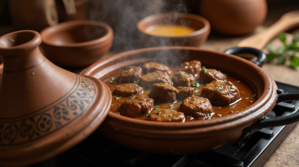 "Moroccan Lamb – Slow-Cooked to Perfection with Broth, Honey, and Spices"
