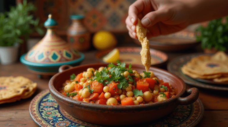 Authentic Moroccan Chickpea Stew - Traditional Plant-Based Moroccan Recipe in High Definition