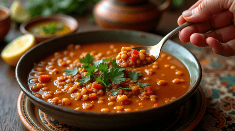 Traditional Moroccan Lentil Soup – Authentic Recipe with Spices & Fresh Herbs