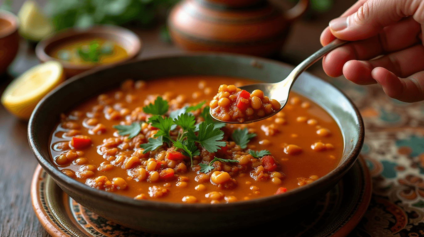 Traditional Moroccan Lentil Soup – Authentic Recipe with Spices & Fresh Herbs