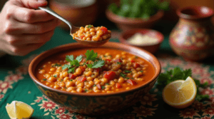 Authentic Moroccan Lentil Soup - Flavorful Recipe with Spices, Vegetables, and Fresh Herbs