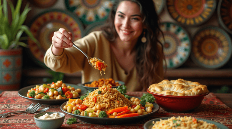 Delicious Moroccan Vegetarian Dishes: Tagine, Couscous, and Fresh Salad